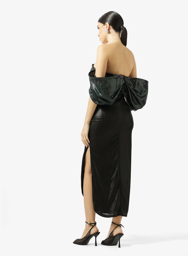 Threadz by Ajooni Off-Shoulder Sequin Dress - Image 2